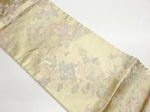 草花・葉模様織出し袋帯